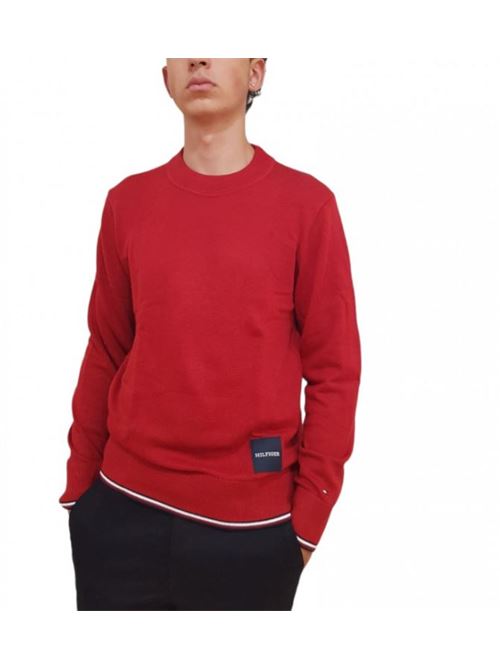 Red men's cotton sweater Tommy Hilfiger | MW0MW32037XMP.XMP